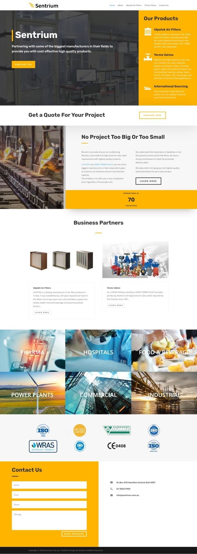 Brisbane Website Solutions - Sentrium - portfolio image